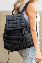 Load image into Gallery viewer, Solid Flapped Quilted Puffer Backpack
