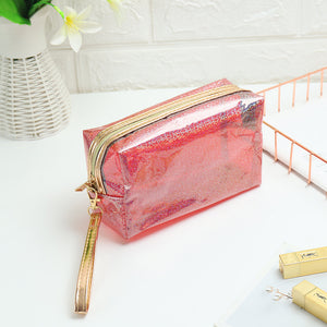 Solid Color PVC Square Makeup Bag