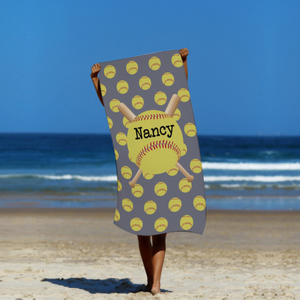 Custom Baseball Beach Towel