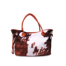 Load image into Gallery viewer, Large-Capacity Plush Cow Print Tote Bag
