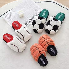 Load image into Gallery viewer, Sports Themed Fuzzy Slippers
