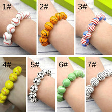 Load image into Gallery viewer, Soccer Volleyball Wooden Bead Bracelet|3pcs
