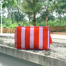 Load image into Gallery viewer, Striped Cosmetic Bag
