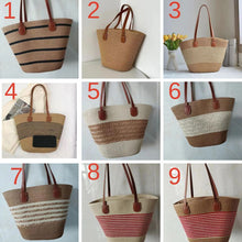 Load image into Gallery viewer, Straw Woven Striped Vacation One Shoulder Bag
