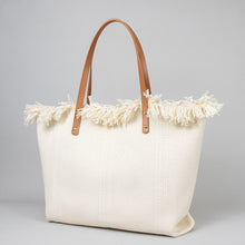 Load image into Gallery viewer, Fringed Embroidered Beach Bag
