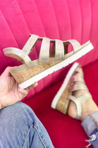 Hollowed Straps Wedge Sandals