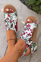 Load image into Gallery viewer, Floral Hollow Out Rivet Wedge Sandals
