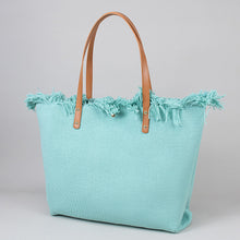 Load image into Gallery viewer, Fringed Embroidered Beach Bag
