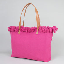 Load image into Gallery viewer, Fringed Embroidered Beach Bag
