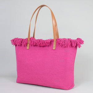 Fringed Embroidered Beach Bag