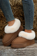 Load image into Gallery viewer, Plush Suede Trim Thick Sole Flat Snow Boots
