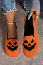 Load image into Gallery viewer, Halloween Pumpkin Face Slip On Flats
