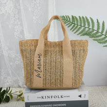 Load image into Gallery viewer, Personalized Beach Straw Bags
