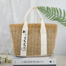 Load image into Gallery viewer, Personalized Beach Straw Bags
