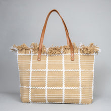 Load image into Gallery viewer, Fringed Embroidered Beach Bag
