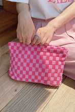 Load image into Gallery viewer, Checkered Print Cosmetic Bag
