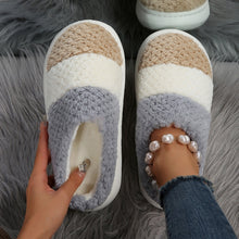 Load image into Gallery viewer, Two-tone Knitted Warm Homewear Slippers
