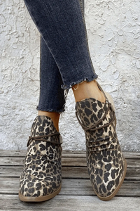 Pointed Toe Square Heel Leopard Boots