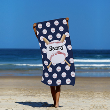 Load image into Gallery viewer, Custom Baseball Beach Towel
