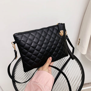 Black Quilted Leather Wallet Bag