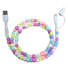 Load image into Gallery viewer, Beaded Data Cable 2 in 1 type-c to ip15
