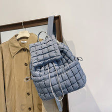 Load image into Gallery viewer, Solid Flapped Quilted Puffer Backpack
