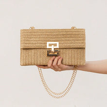 Load image into Gallery viewer, Woven Metal Clasp Flap Handbag
