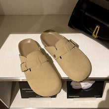 Load image into Gallery viewer, Suede Buckle Detail Slippers
