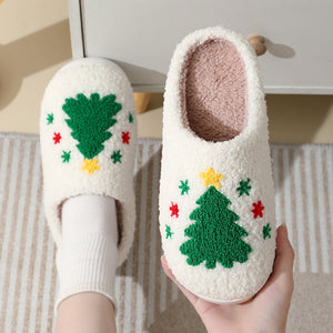 Christmas Tree Cutton Slippers