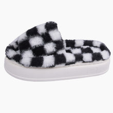 Load image into Gallery viewer, Checkerboard Furry Slippers
