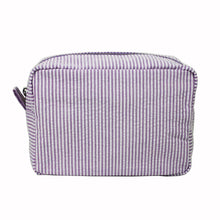 Load image into Gallery viewer, Custom Embroidered Name Seersucker Cosmetic Bag
