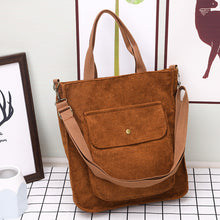 Load image into Gallery viewer, Detachable Shoulder Strap Large Corduroy Bag
