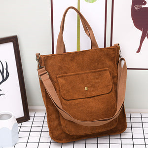 Detachable Shoulder Strap Large Corduroy Bag