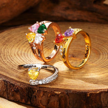 Load image into Gallery viewer, Custom Heart-shaped Ring With 12-color Birthstones
