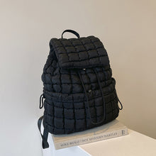 Load image into Gallery viewer, Solid Flapped Quilted Puffer Backpack
