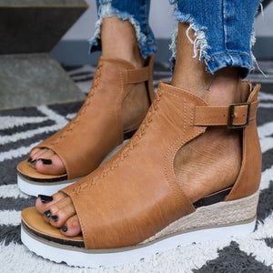 Rope Back Zip Sandals