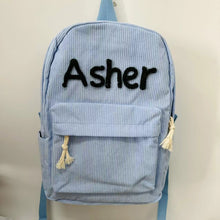 Load image into Gallery viewer, Corduroy Large Capacity Backpack with Personalized Name
