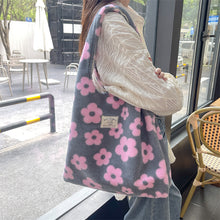 Load image into Gallery viewer, Fresh Floral Plush Tote Bag
