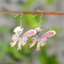 Load image into Gallery viewer, Easter Bow Cross Bunny Earrings
