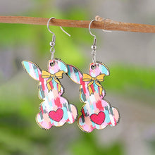 Load image into Gallery viewer, Easter Bow Cross Bunny Earrings
