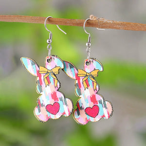 Easter Bow Cross Bunny Earrings