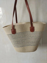 Load image into Gallery viewer, Straw Woven Striped Vacation One Shoulder Bag
