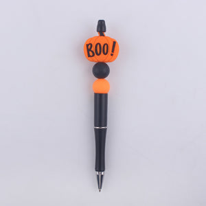 Halloween Pumpkin Spider Silicone Beaded Pen(MOQ:3)