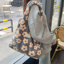 Load image into Gallery viewer, Fresh Floral Plush Tote Bag
