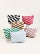 Load image into Gallery viewer, Checkered Print Cosmetic Bag
