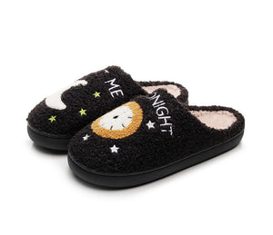 Clock Warm Indoor Cotton Slippers