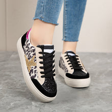 Load image into Gallery viewer, Glitter Patchwork Lace-up Sneakers
