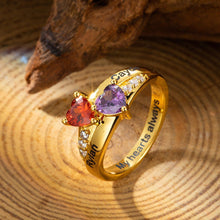 Load image into Gallery viewer, Custom Heart-shaped Ring With 12-color Birthstones
