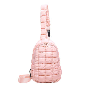 Four Leaf Clover Zipper Quilted Puffer Crossbody Bag