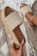 Load image into Gallery viewer, Platform Bottom Hemp Rope Sandals
